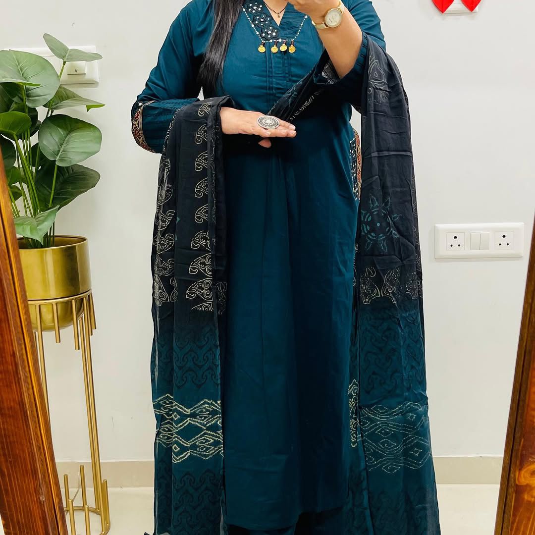 Premium kurti pant with malmal dupatta