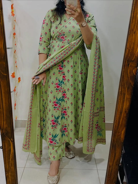 Jaipuri Floral Print Idaho Pattern Suit