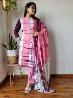 Stitched Cotton Suits with Matching Dupatta