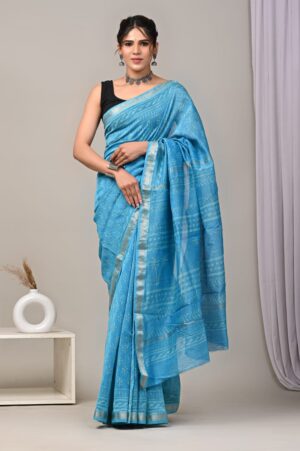 best  Maheshwari saree in bagru print